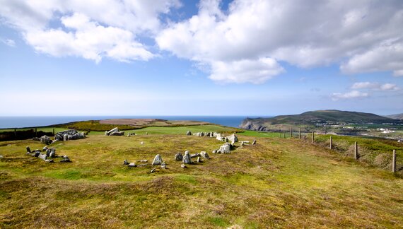 Mull Hill Stone Circle Overlooking Port Erin and Brada Head - Isle of Man