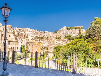 Ragusa street view on sunny day, Italy