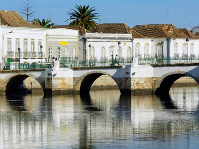 Roman bridge in Tavira Venice of Algarve, Portugal
